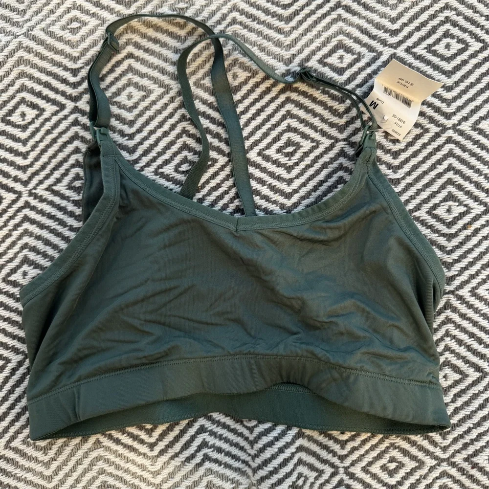 MiMi Maternity Olive Green Nursing Bra Medium NWT - Picture 1 of 3